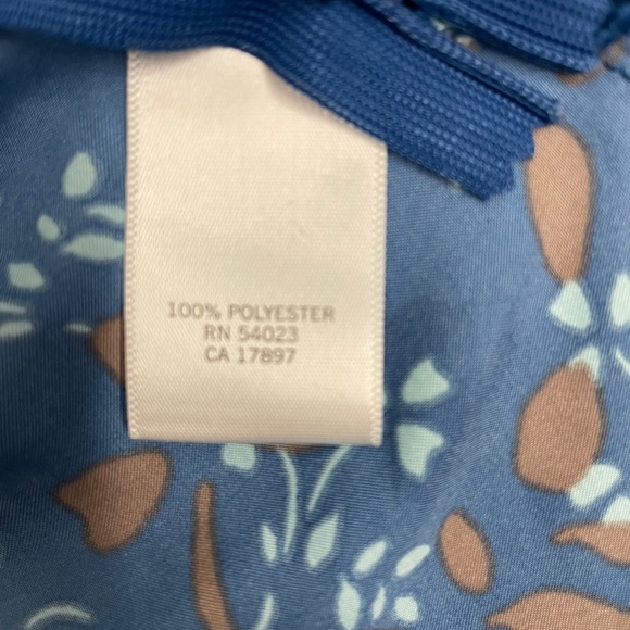 Banana Republic Blue & Grey Cowl Neck Blouse Sleeveless Fitted Sz 6 - Picture 7 of 16